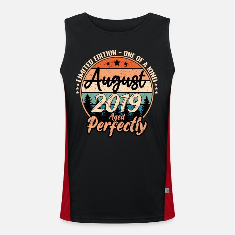 August 2019 Jubiläum 2019 Legenden August Funktionelles Kontrast-Tank Top für Männer 