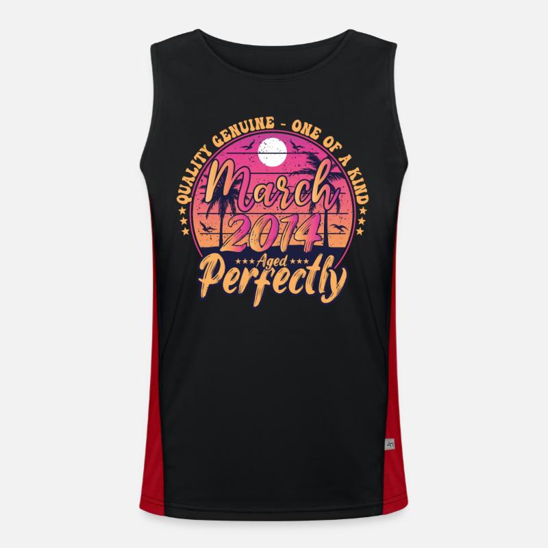 March 2014 anniversary 2014 Retro 2014 March Men's Functional Contrast Tank Top 