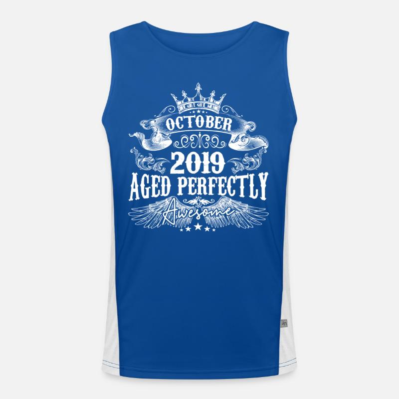 2019 | Oktober 2019 Geburtstag Perfekt gealtert Funktionelles Kontrast-Tank Top für Männer 