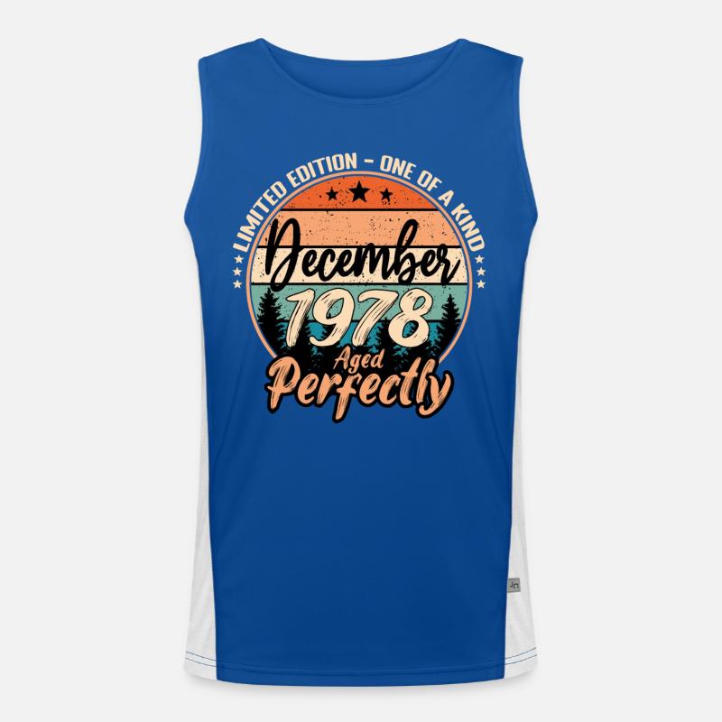December 1978 Birthday 1978 Legends December Men's Functional Contrast Tank Top 