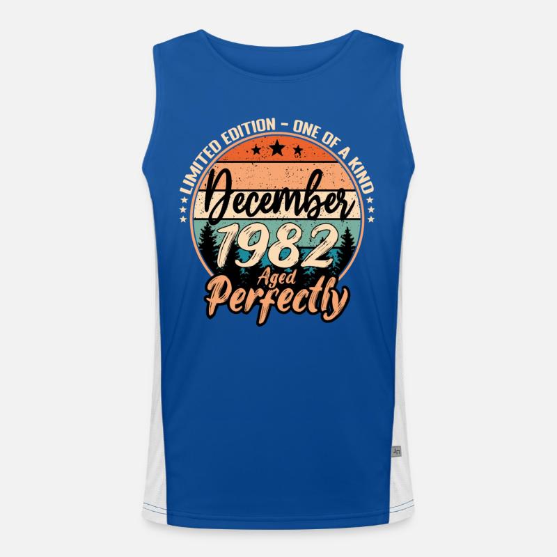 Dezember 1982 Geburtstag 1982 Legenden Dezember Funktionelles Kontrast-Tank Top für Männer 