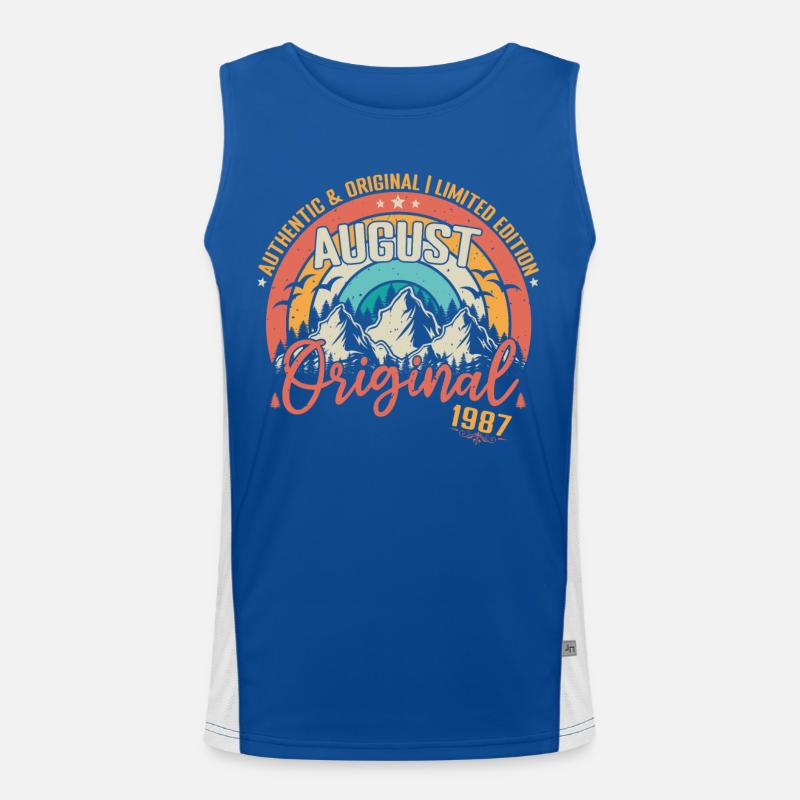 August 1987 August Geburtstag 1987 August Funktionelles Kontrast-Tank Top für Männer 