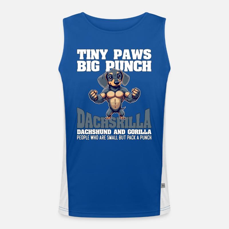 TINY PAWS BIG PUNCH - TECKEL ET GORILLE Débardeur respirant contrasté Homme 