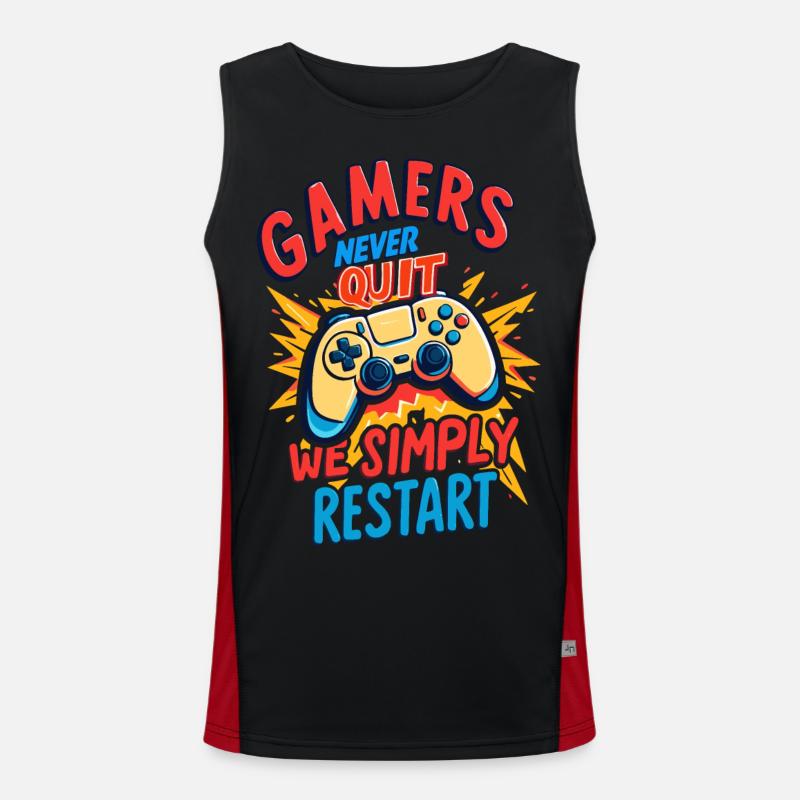 Gamers Never Quit Men's Functional Contrast Tank Top 