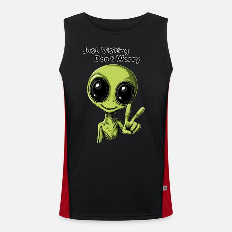 Juste visiter Don’t Worry - Funny Alien Design Débardeur respirant contrasté Homme 