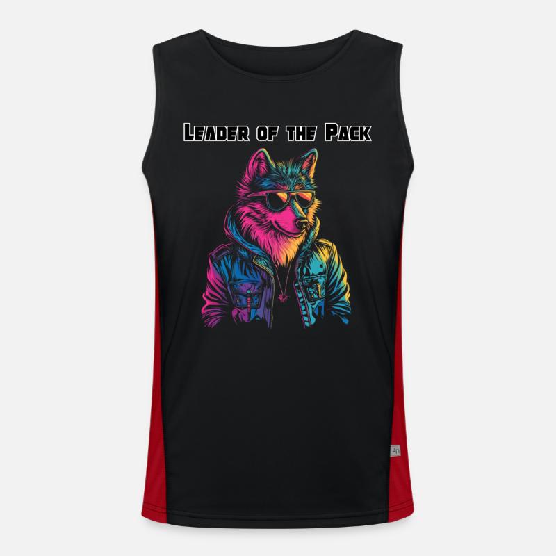 Chef de meute - Neon Wolf Design Débardeur respirant contrasté Homme 