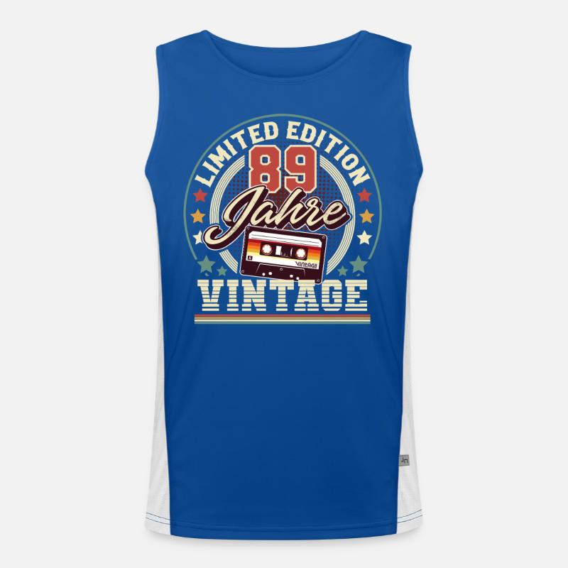 89. Geburtstag Vintage Limited Edition Funktionelles Kontrast-Tank Top für Männer 