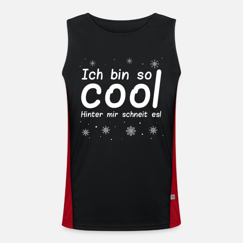 Lustige Sprüche Ich Bin Cool Hinter Mir Schneit Es Funktionelles Kontrast-Tank Top für Männer 