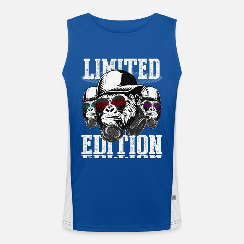 Limited Deluxe Edition DJ Gorilla Design Funktionelles Kontrast-Tank Top für Männer 