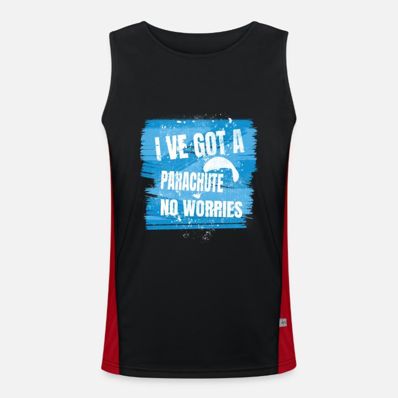 I've Got a Parachute – No Worries Men's Functional Contrast Tank Top 