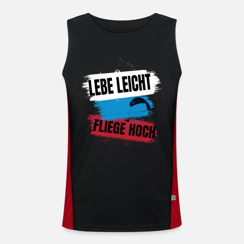 Live light, fly high - Men's Functional Contrast Tank Top  - black/red