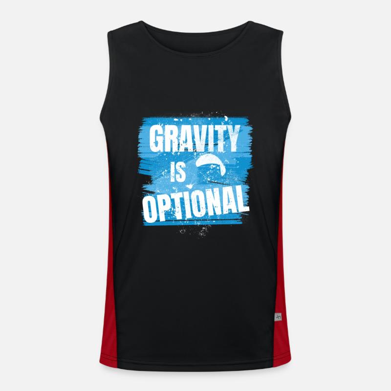 Gravity is optional - Aviator Saying Men's Functional Contrast Tank Top 