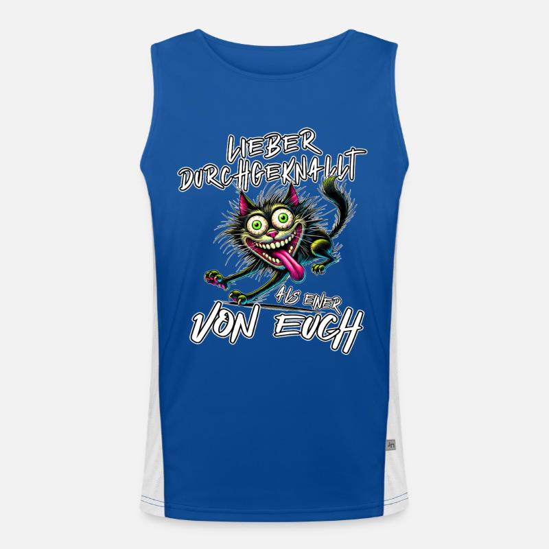 Katze Lieber durchgeknallt als einer von euch Funktionelles Kontrast-Tank Top für Männer 