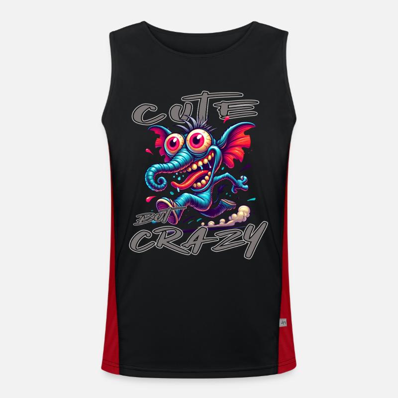 Cute but Crazy Elefant Comic Stil Funktionelles Kontrast-Tank Top für Männer 