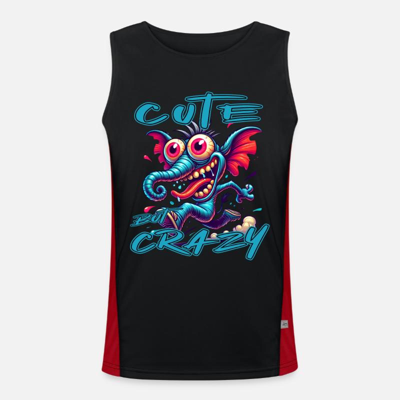 Cute but Crazy Elefant Comic Stil Funktionelles Kontrast-Tank Top für Männer 