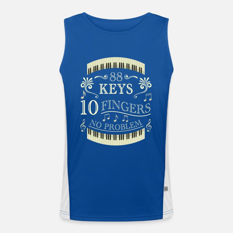 88 keys 10 fingers no problem piano piano Men's Functional Contrast Tank Top 