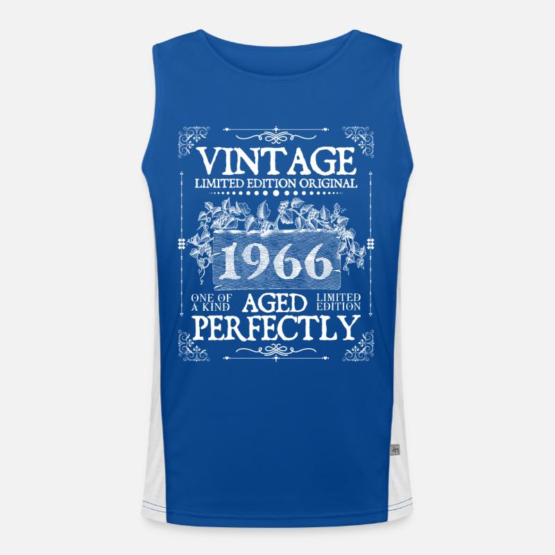 1966 | Vintage Perfectly seit 1966 Geburtstag Funktionelles Kontrast-Tank Top für Männer 