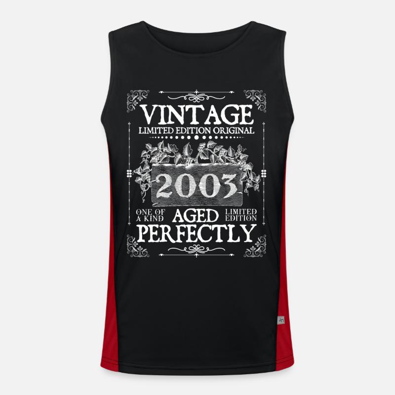 2003 | Vintage Perfectly seit 2003 Geburtstag Funktionelles Kontrast-Tank Top für Männer 