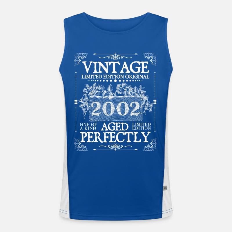 2002| Vintage Perfectly seit 2002 Geburtstag Funktionelles Kontrast-Tank Top für Männer 