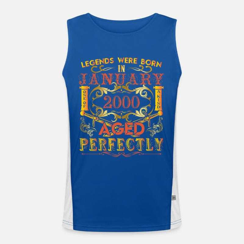 Januar 2000 - Geburtstag 2000 Legenden wurden geboren. Funktionelles Kontrast-Tank Top für Männer 