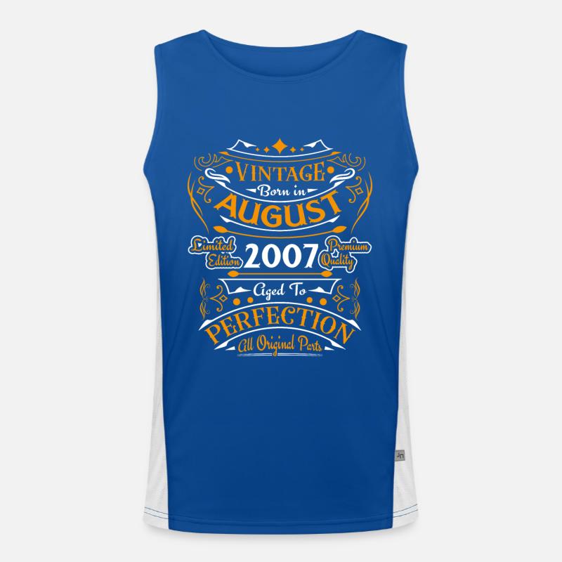August 2007 - Geburtstag im August Geschenk Funktionelles Kontrast-Tank Top für Männer 
