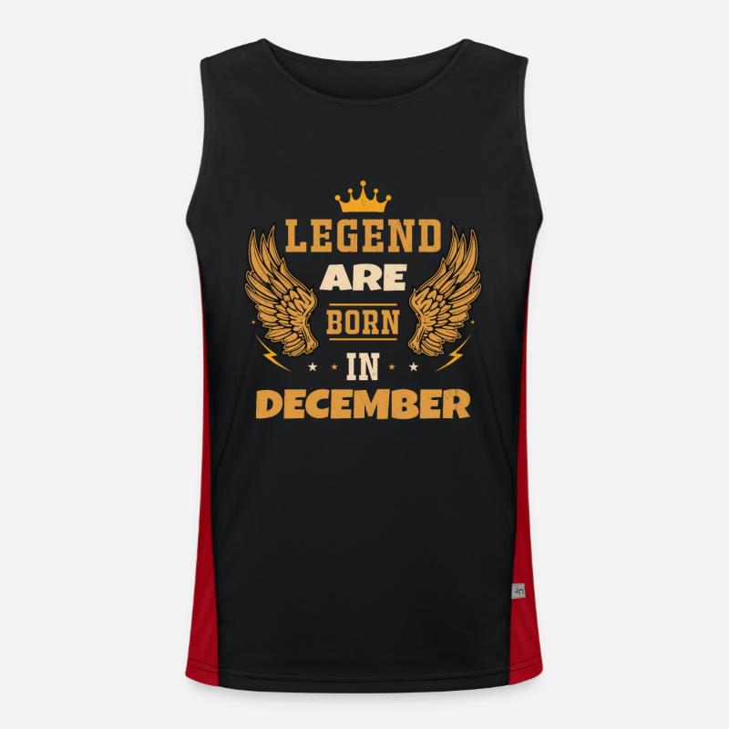 Die im Dezember geborene Legende Geburtstagsgeschenk Funktionelles Kontrast-Tank Top für Männer 