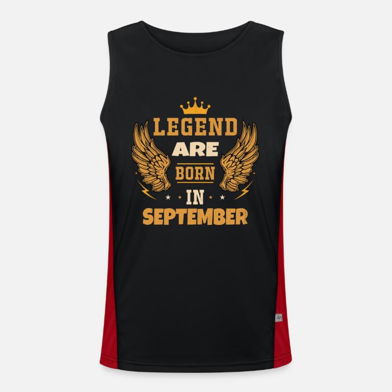 Die Legenden wurden im September geboren Funktionelles Kontrast-Tank Top für Männer 