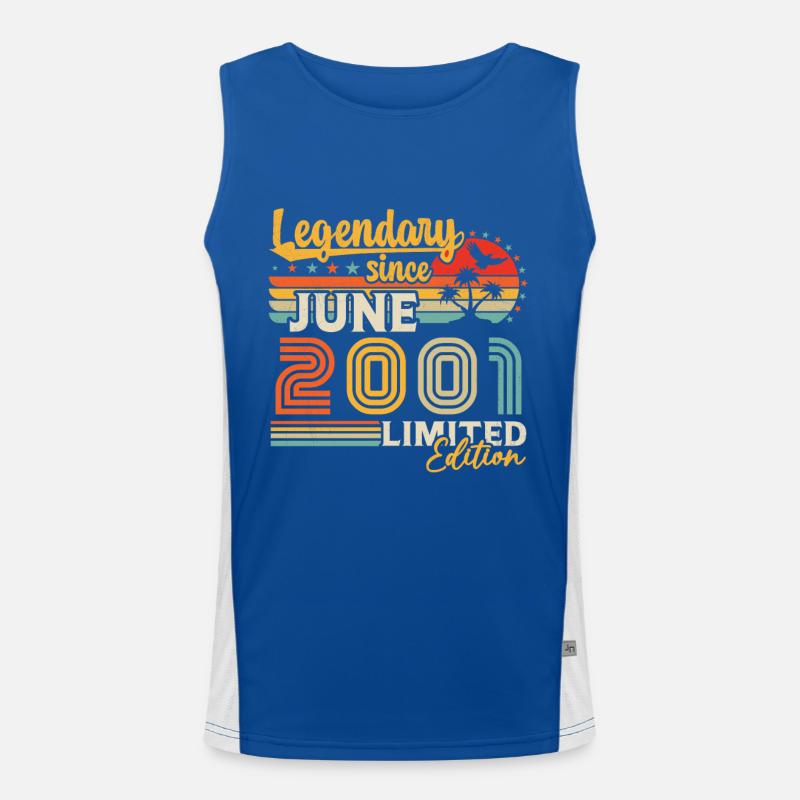 legendary since June 2001 Birthday Gift Men's Functional Contrast Tank Top 