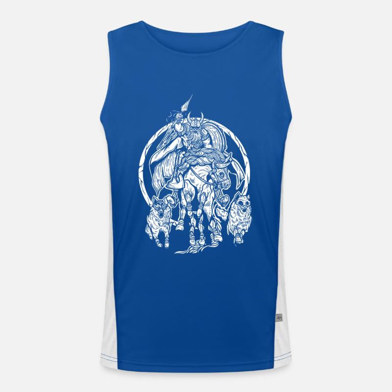 Odin auf Sleipnir - Wikingerkrieger Design Funktionelles Kontrast-Tank Top für Männer 