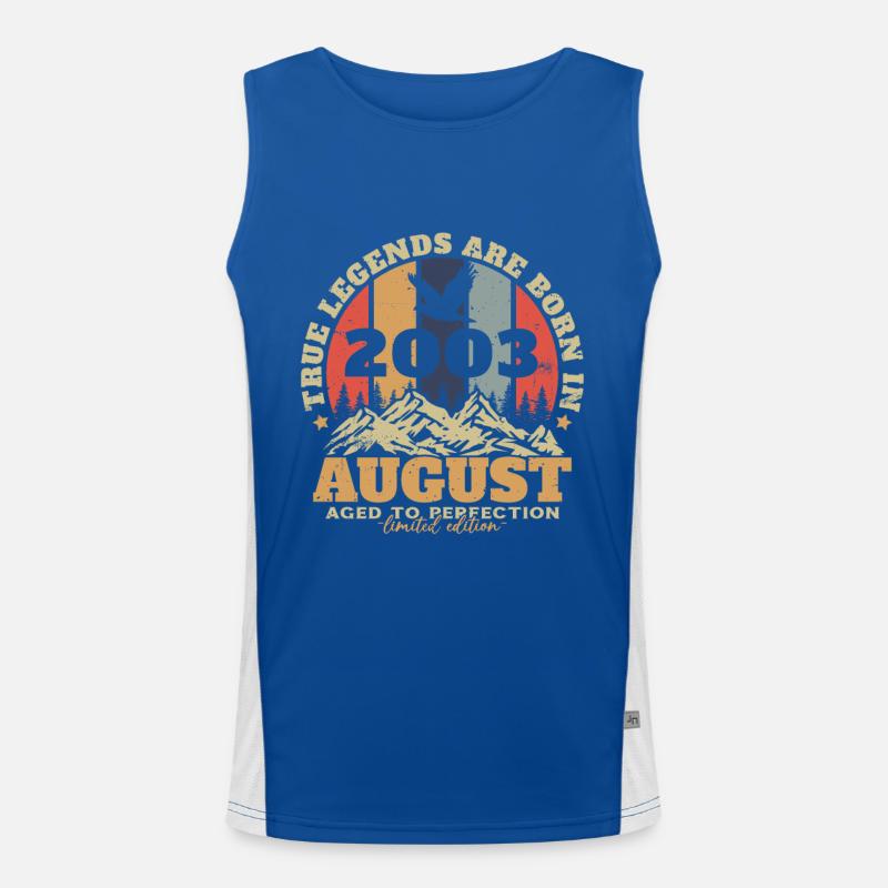 Vintage August 2003 Retro Geburtstagsgeschenk Funktionelles Kontrast-Tank Top für Männer 
