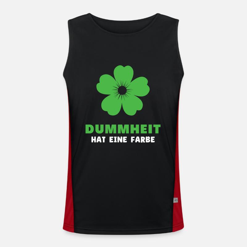 Dummheit hat eine Farbe - Lustiger Spruch Funktionelles Kontrast-Tank Top für Männer 