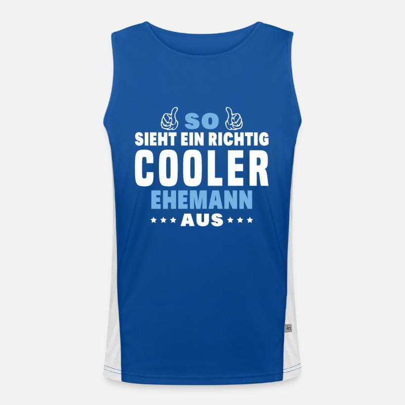 Herren Richtig Cool Ehemann Hochzeitstag JGA Funktionelles Kontrast-Tank Top für Männer 