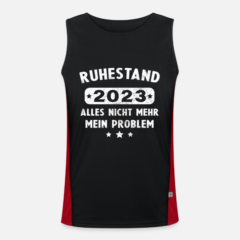 Ruhestand 2023 Nicht mein Problem Rente Funktionelles Kontrast-Tank Top für Männer 