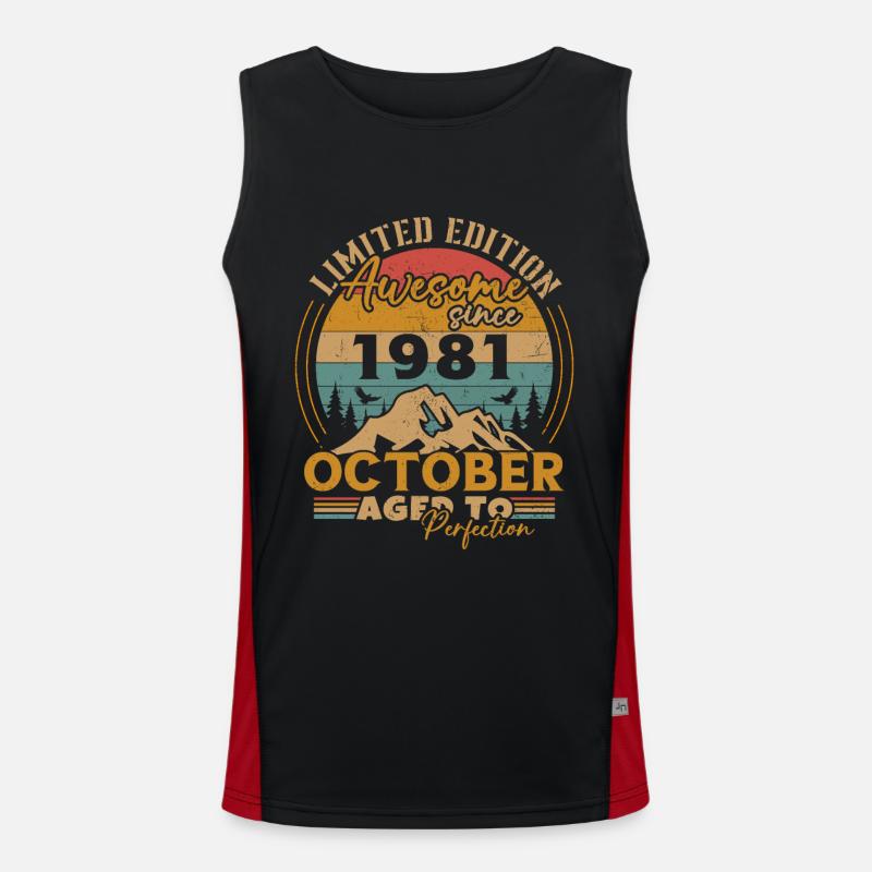 Original October 1981 vintage anniversary 1981 Men's Functional Contrast Tank Top 