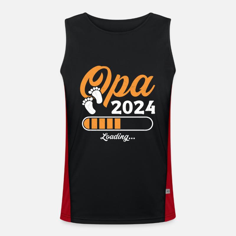 Werdender Opa 2024 Opa loading Geschenk Männer Funktionelles Kontrast-Tank Top für Männer 