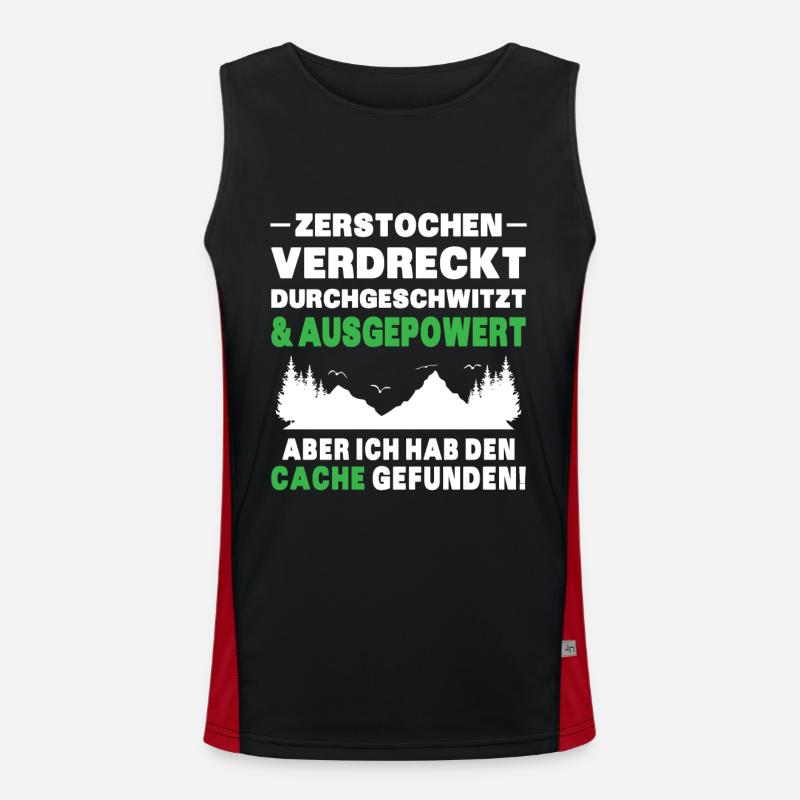 Gecache Geocaching Hobby Cache Funktionelles Kontrast-Tank Top für Männer 