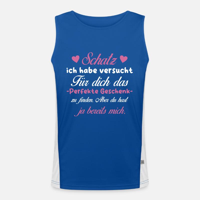 Das beste Geschenk für dich - Schatz - Spruch Funktionelles Kontrast-Tank Top für Männer 