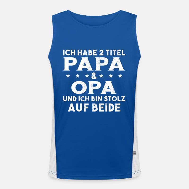 Opa Ich Habe Zwei Titel Und Bin Stolz Funktionelles Kontrast-Tank Top für Männer 