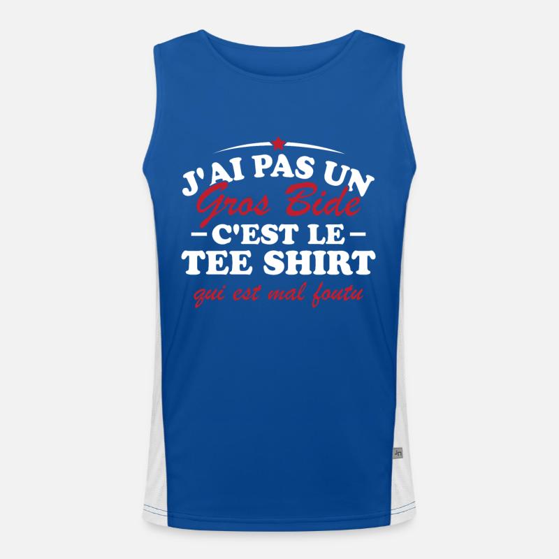 J'ai pas un gros bide Débardeur respirant contrasté Homme 