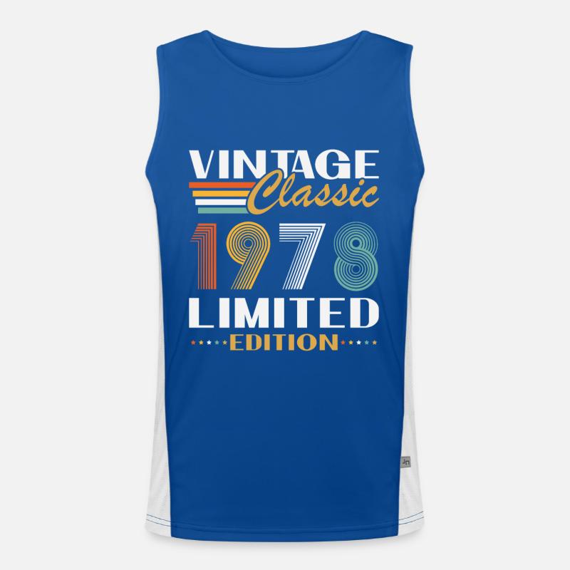 1978 Vintage Retro Jubiläumsgeschenk Funktionelles Kontrast-Tank Top für Männer 