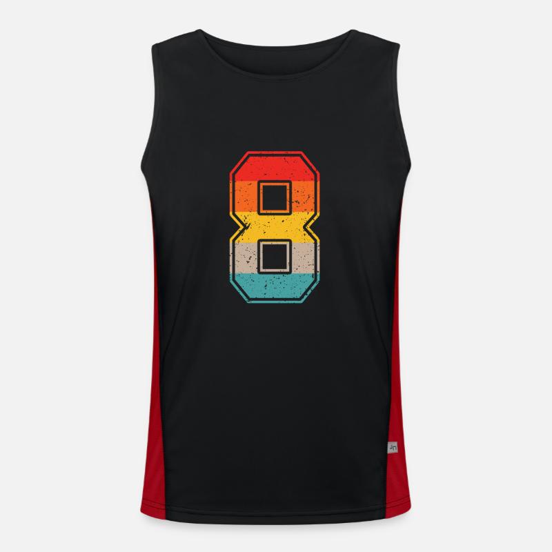 8 years retro jersey number 8 T-hirt number 8 Men's Functional Contrast Tank Top 