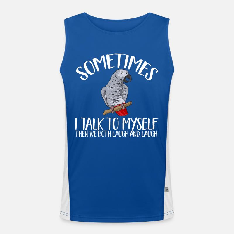 Graupapagei African Grey Parrot Papagei Funktionelles Kontrast-Tank Top für Männer 