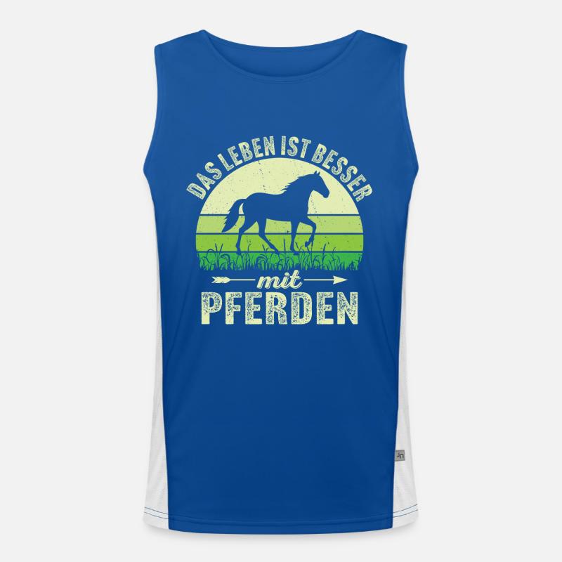 das leben ist besser mit pferden Funktionelles Kontrast-Tank Top für Männer 