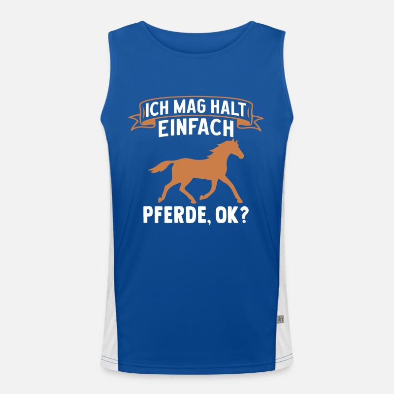 Ich Mag Halt Einfach Pferde Okay Funktionelles Kontrast-Tank Top für Männer 