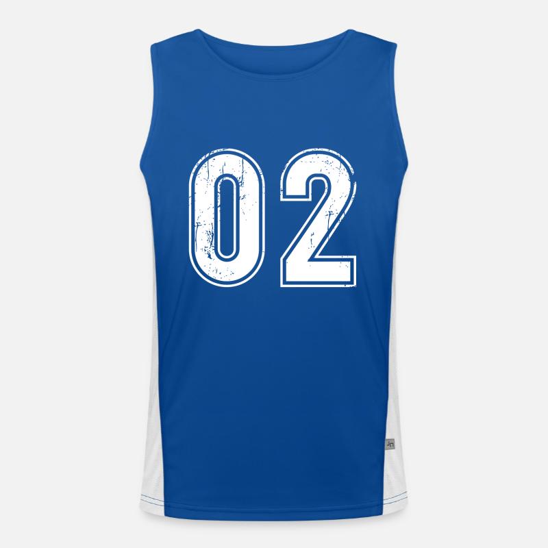 Maillot Rétro 02 Ans Numéro 02 Numéro T-hirt Débardeur respirant contrasté Homme 