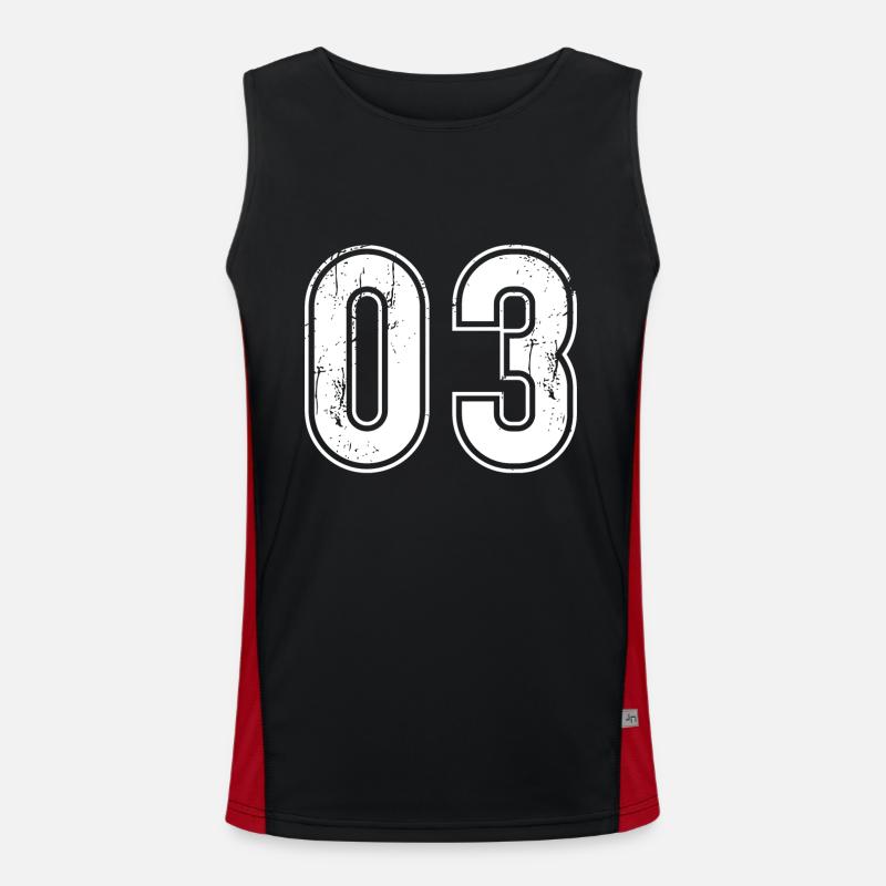Maillot rétro 03 ans Numéro 03 T-hirt Débardeur respirant contrasté Homme 