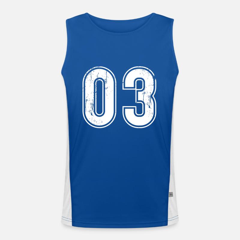 Maillot rétro 03 ans Numéro 03 T-hirt Débardeur respirant contrasté Homme 