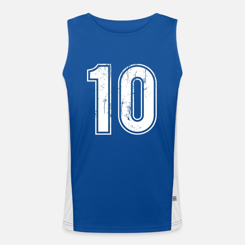10 ans Retro Jersey Numéro 10 T-hirt Numéro Débardeur respirant contrasté Homme 