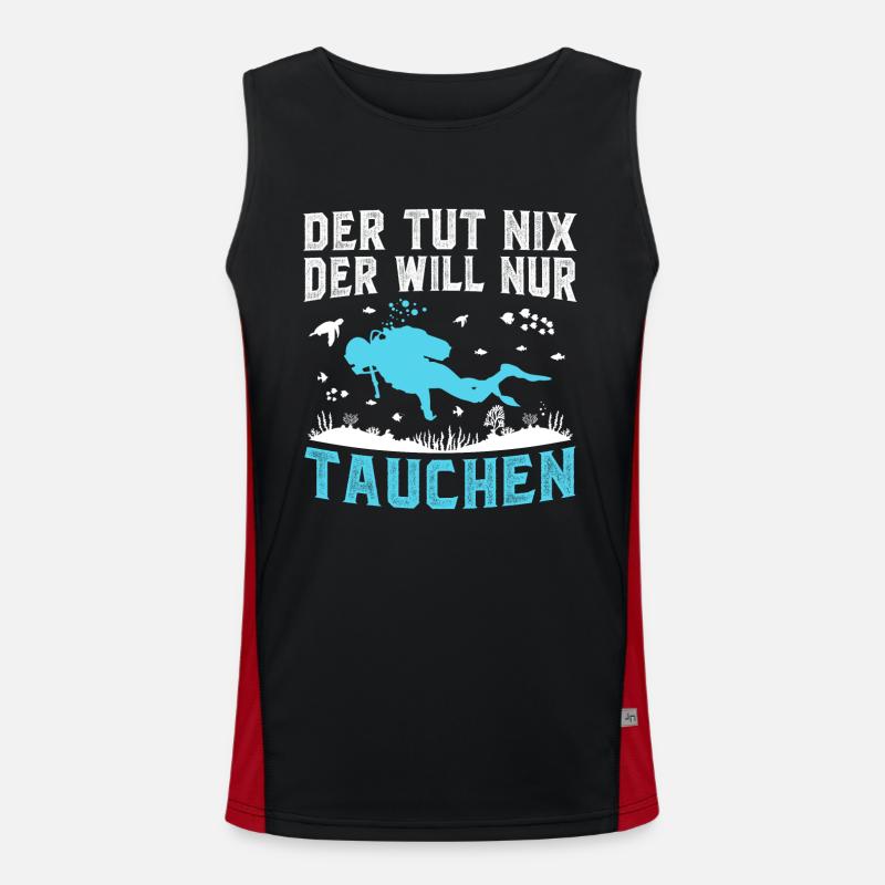 der tut nix der will nur tauchen Funktionelles Kontrast-Tank Top für Männer 