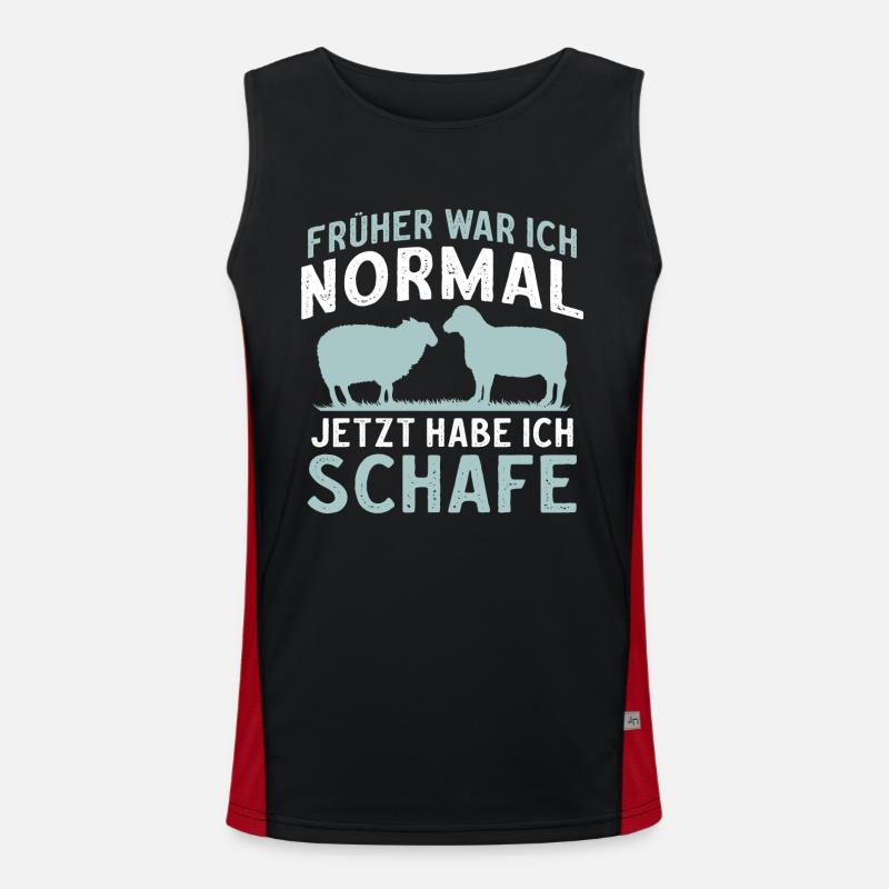 Früher war ich normal jetzt habe ich Schafe Funktionelles Kontrast-Tank Top für Männer 